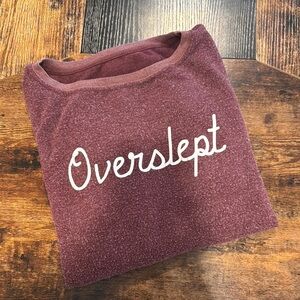 Wildfox Maroon 'Overslept' Graphic Sweatshirt